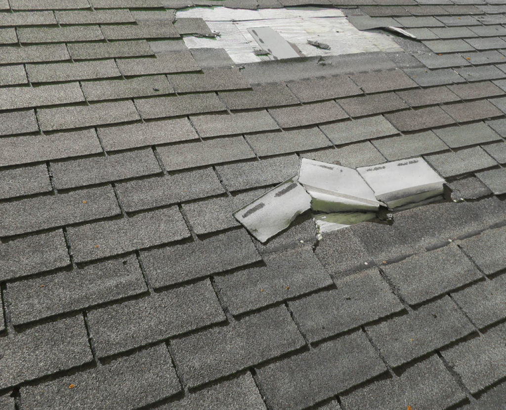 Roof damage signs