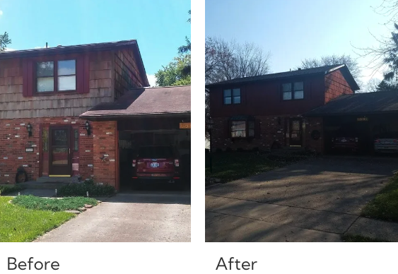 Before and after restoration project