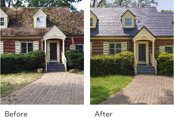 Before and after restoration project