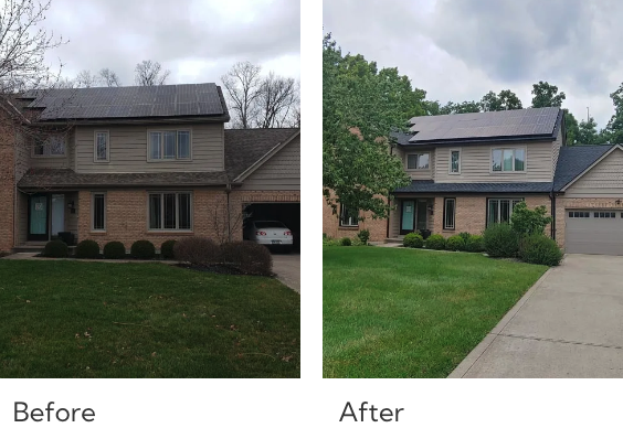 Before and after restoration project