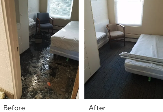 Before and after restoration project