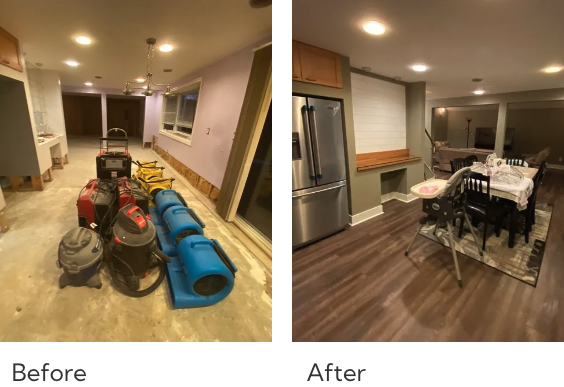 Before and after restoration project