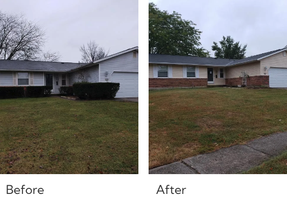 Before and after restoration project