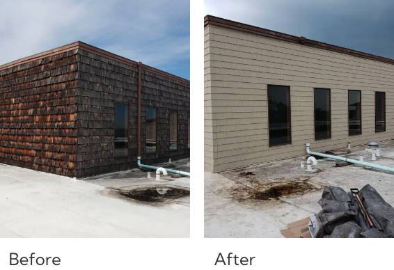 Before and after restoration project