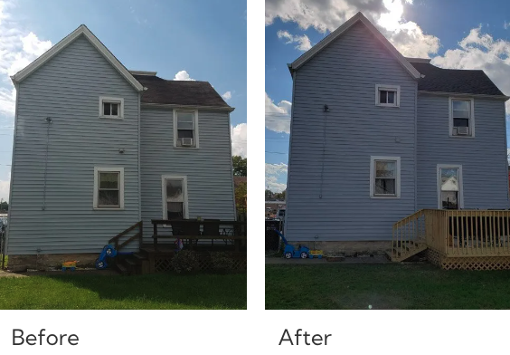 Before and after restoration project