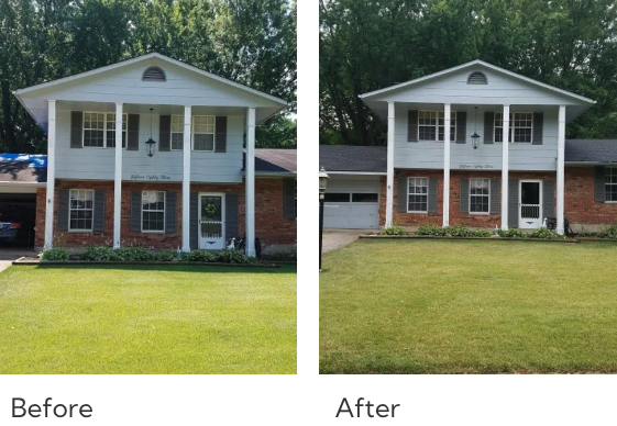 Before and after restoration project